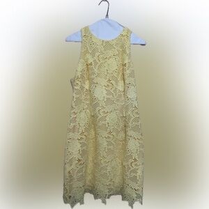 Eliza J Sleeveless Yellow Lace Dress - worn once!